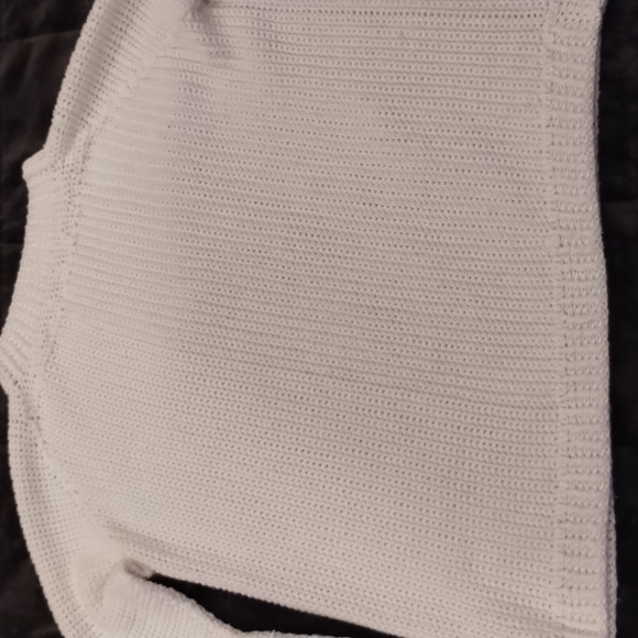 VINTAGE White Cable Knit Chunky Crew Sweater Unisex - Picture 9 of 11